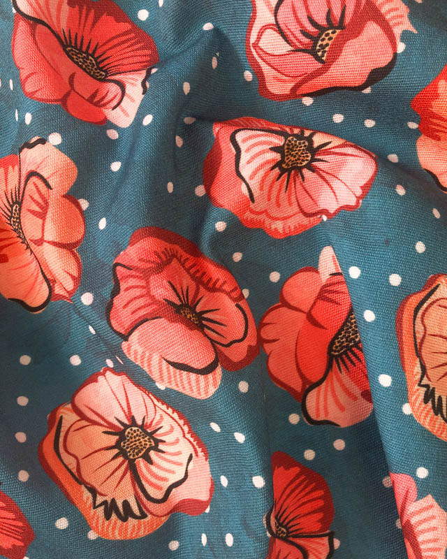 Outdoor Digital Dralon Coquelicot - Maison Klem